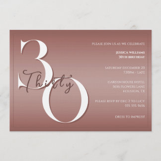 Trendy Shiny Modern 30th Birthday Invitation Einladung