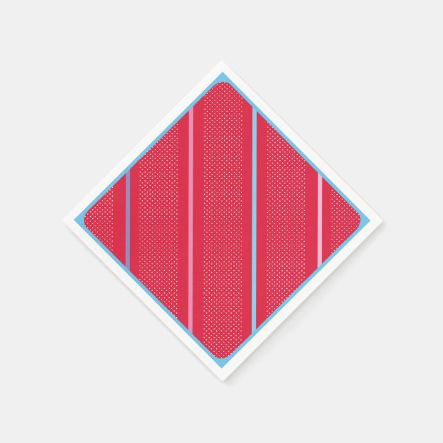 Trendy Silver Geometric Muster Rot Stilvolle Kunst Serviette (Ecke)