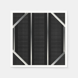 Trendy Silver Geometric Pattern Schwarz Stilvolle Serviette