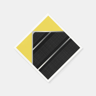 Trendy Silver Geometric Pattern Schwarz Stilvolle  Serviette