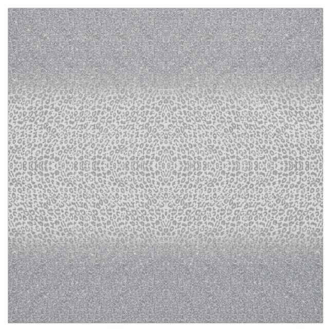 Trendy Silver Glitzer & Leopard Print Ombre Design Stoff (Muster)
