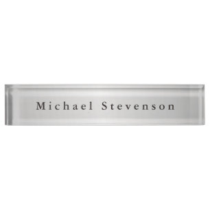 Trendy Silver Gray Modernes Beruflich Namensplakette