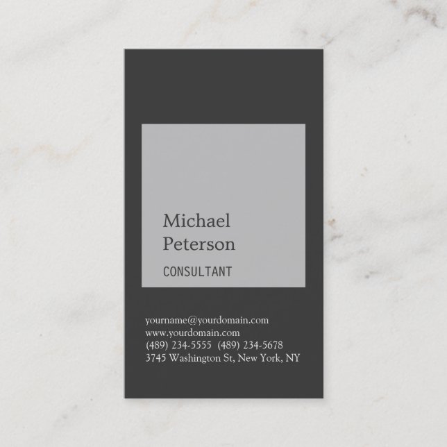 Trendy Silver Gray Stripe Consultant Business Card Visitenkarte (Vorderseite)
