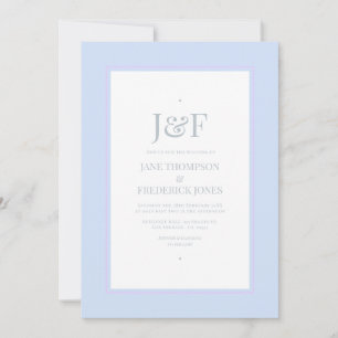 Trendy Silver, Icy Blue und Lilac Wedding Einladung