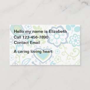 Trendy Simple Babysitting Business Cards Visitenkarte