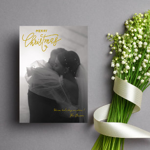 Trendy Simple Couple Foto Frohe Weihnachten