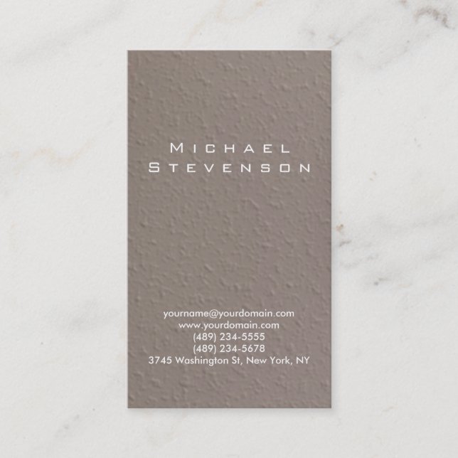 Trendy Simple Schlicht Beige Business Card Visitenkarte (Vorderseite)