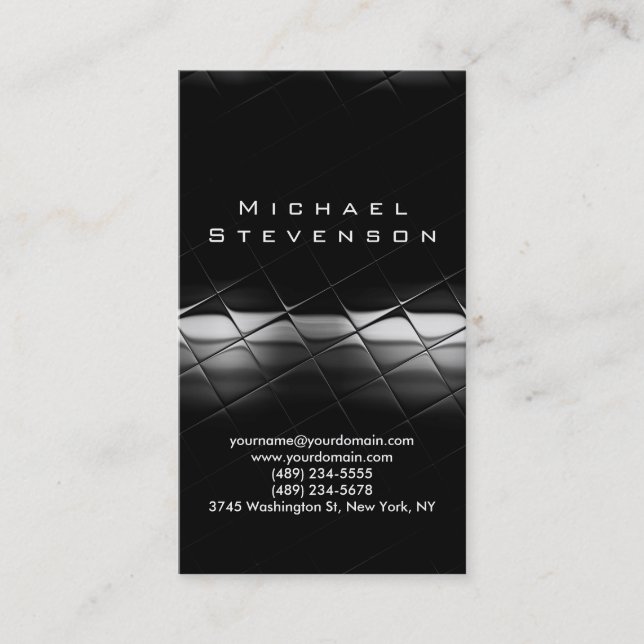 Trendy Simple Schlicht Gray Black Business Card Visitenkarte (Vorderseite)