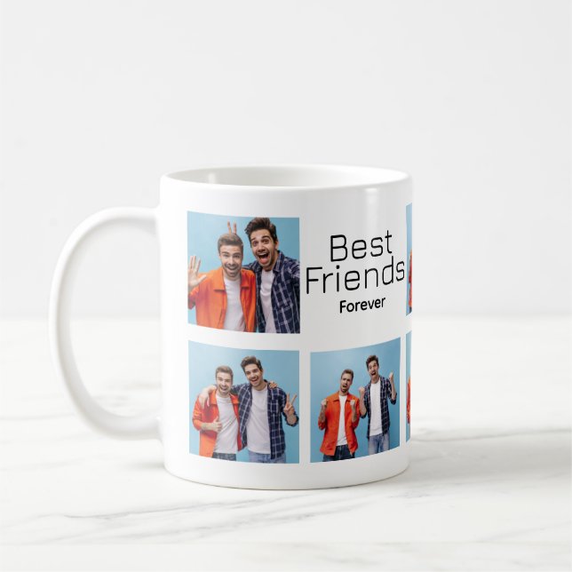 Trendy Simple Script Best Friends for ever Foto Kaffeetasse (Links)