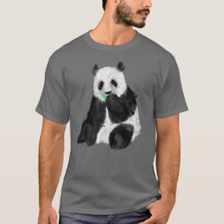Trendy Sitting Panda Bärenmalerei T-Shirt