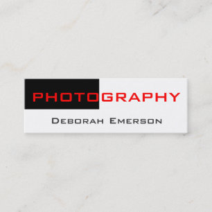 Trendy Skinny White Black Red Business Card Mini Visitenkarte