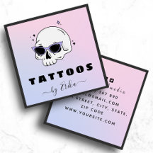 Trendy Skull Glasses Tattoo Artist Girly Gradient