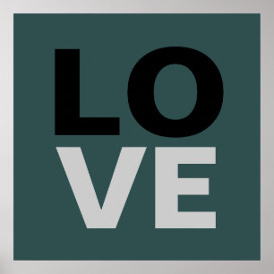 Trendy Slate Gray Background Liebe Wedding Poster