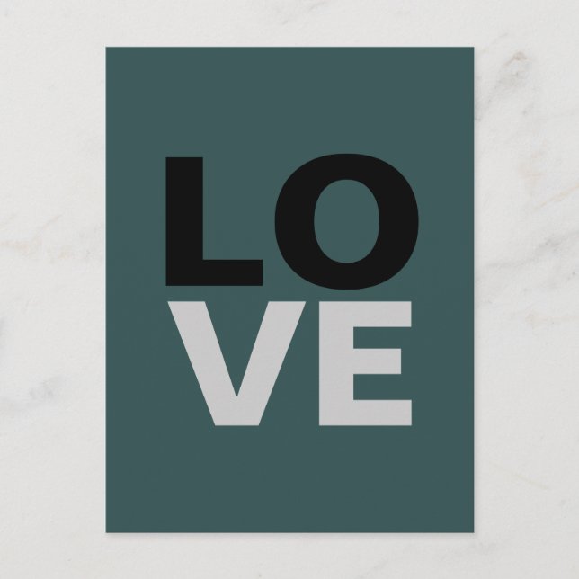 Trendy Slate Gray Background Liebe Wedding Postkarte (Vorderseite)