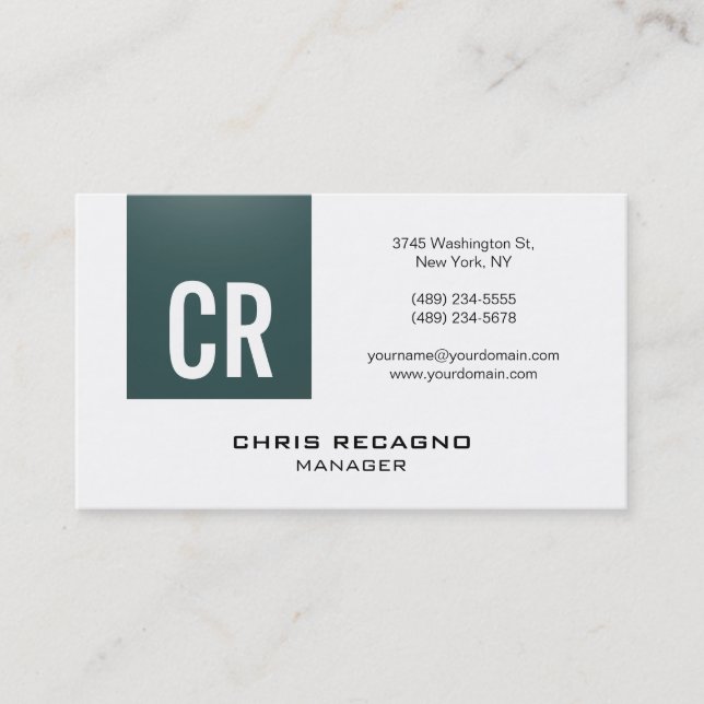 Trendy Slate Gray Strip White Business Card Visitenkarte (Vorderseite)