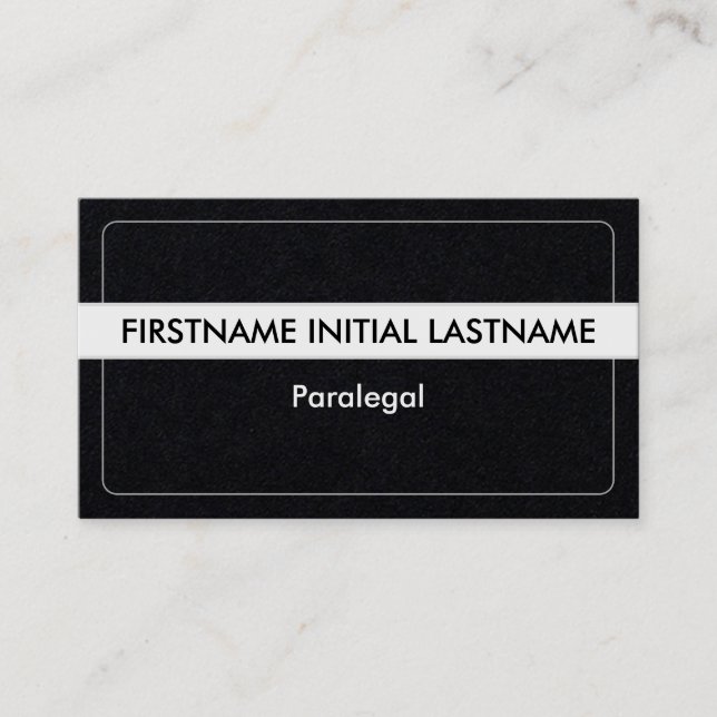 Trendy & Sleek Paralegal Business Card Visitenkarte (Vorderseite)
