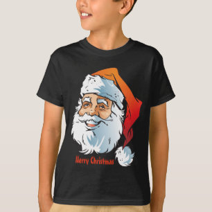 Trendy Smiling Santa Merry Weihnachten T-Shirt