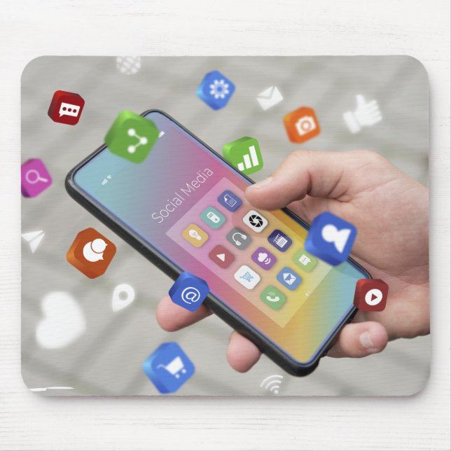 Trendy Social Media Design Mousepad (Vorne)