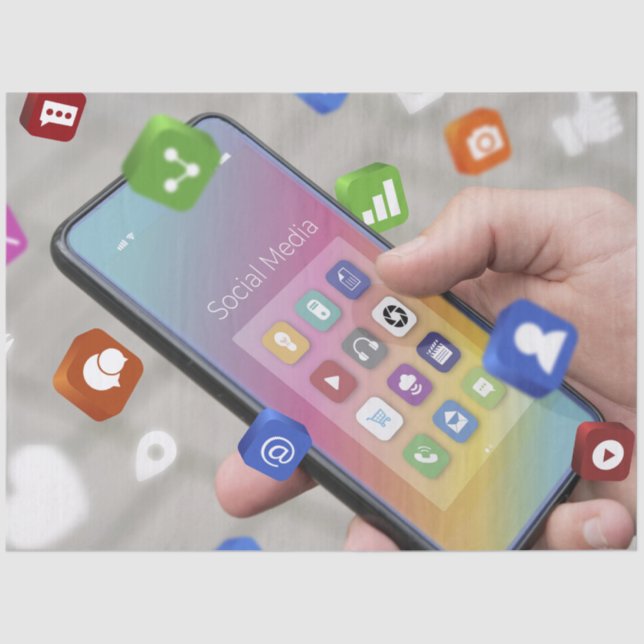 Trendy Social Media Design Seidenpapier (Vorderseite)