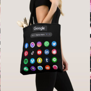 Trendy Social Media Icons Google Search Bar Black