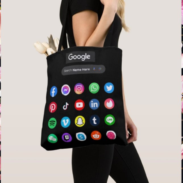 Trendy Social Media Icons Google Search Bar Black (Von Creator hochgeladen)