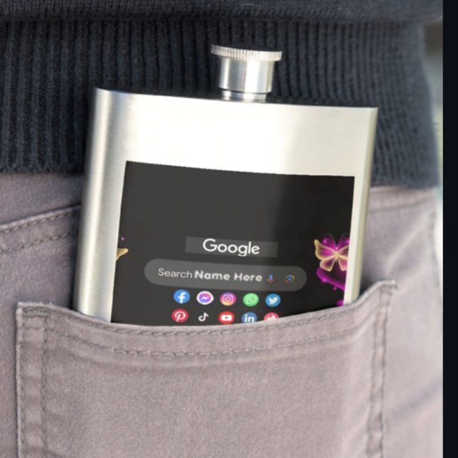 Trendy Social Media Icons Google Search Bar Custom Flachmann (Von Creator hochgeladen)