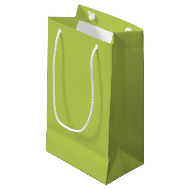 Trendy Soft Chartreuse Gift Bag Kleine Geschenktüte (Vorderseite Schrägansicht)
