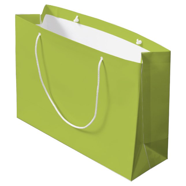 Trendy Soft Chartreuse Large Gift Bag Große Geschenktüte (Rückseite Schrägansicht)