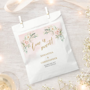 Trendy Softrosa Roses Eukalyptus Goldhochzeit Geschenktütchen