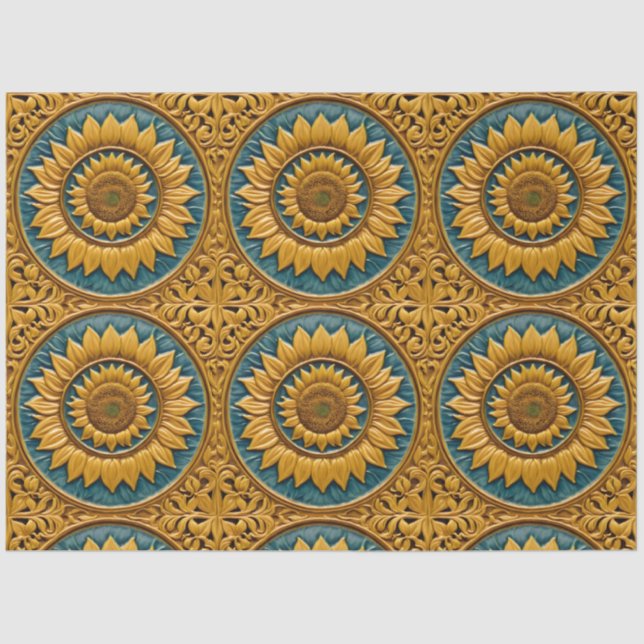Trendy Sonnenblumen Schöne Sammlung Seidenpapier (Vorderseite)
