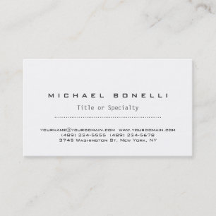 Trendy Sophisticy White Unique Business Card Visitenkarte