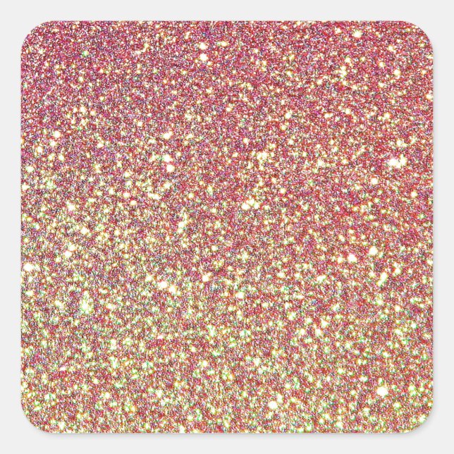 Trendy Sparkle Glitzer Pattern Quadratischer Aufkleber (Vorderseite)
