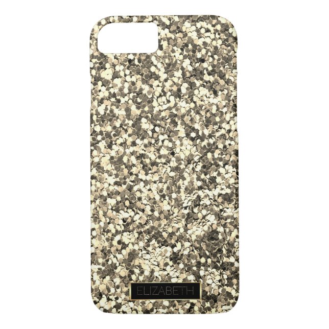 Trendy Sparkling Gold Glitzer, Rahmen - Personalis Case-Mate iPhone Hülle (Rückseite)