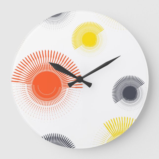 Trendy, spielerisch, lebhaft, cool, kreisförmig große wanduhr (Vorderseite)