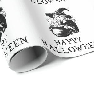 Trendy Spooky Halloween Hexe Cauldron Geschenkpapier