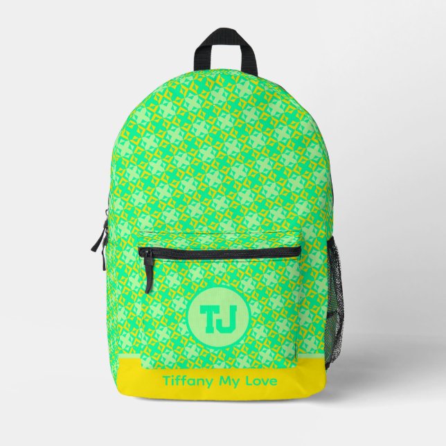 Trendy Sportname Rucksack für Kinder (Vorderseite)