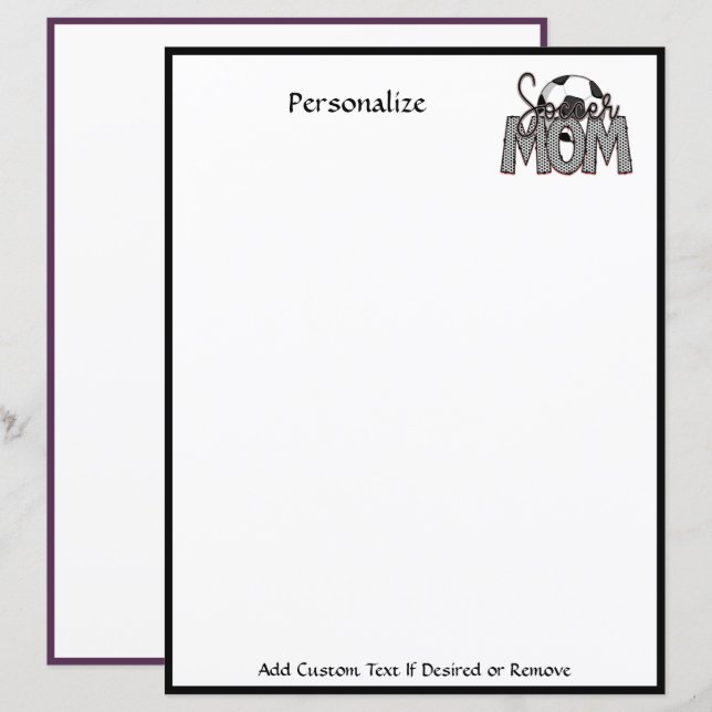 Trendy Sports Soccer Mama Personalisiert (Vorne/Hinten)