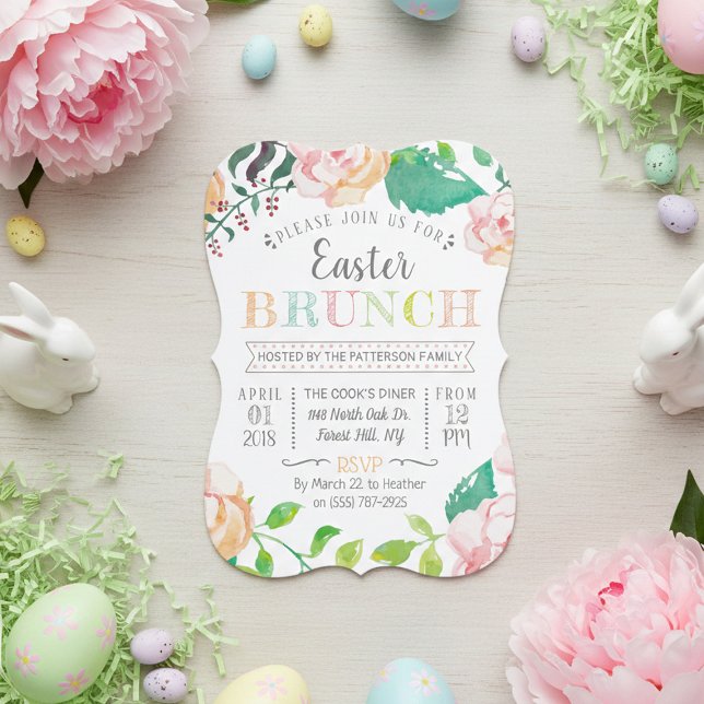 Trendy Spring Floral Oaster Brunch Einladung (Von Creator hochgeladen)