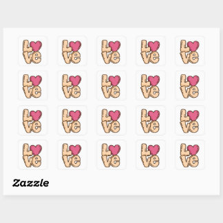 Trendy Square Liebe Sticker
