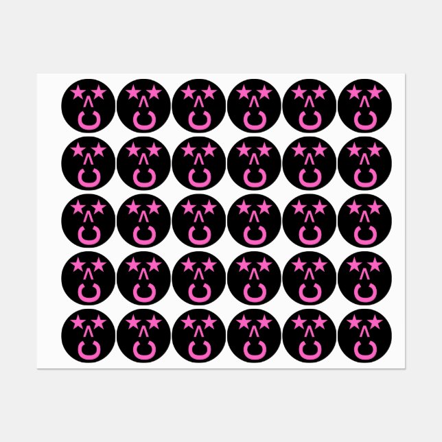 Trendy Stickers in Schwarz Etiketten (Blatt)