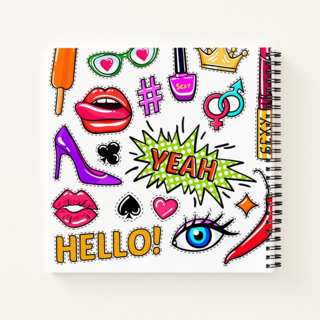 "Trendy Stickers Notebook Notizbuch (Rückseite)