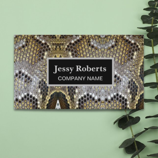 Trendy stilvolle Animal Print Schlange Skin Mode Visitenkarte (Trendy stylish animal print snake skin fashion business card)