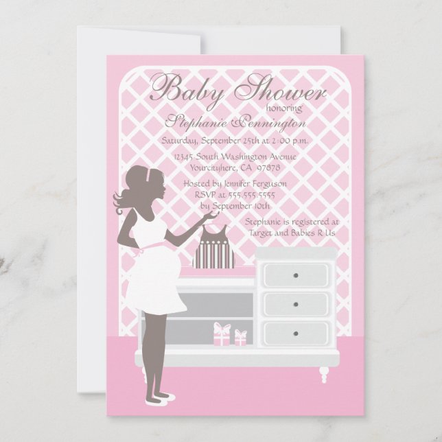 Trendy stilvolle rosa einladung (Vorderseite)