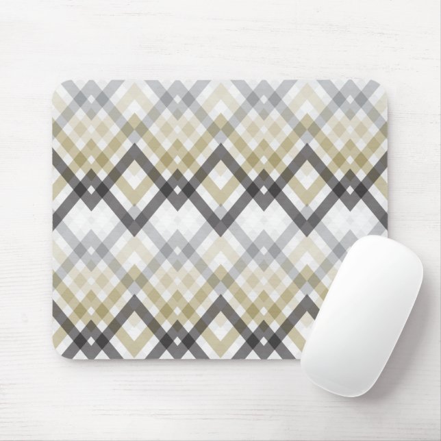 Trendy stilvolle Zickzack-Zickzack Karo-schwarzes Mousepad (Mit Mouse)