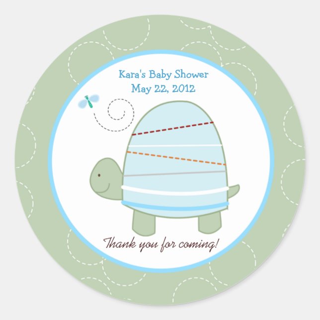 Trendy Stripe Turtle Custom Gevor Sticker (Vorderseite)