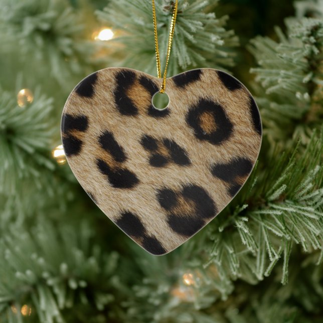 Trendy stylische Leopardenpelzmuster Keramik Ornament (Baum)