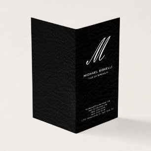 Trendy stylische Schwarz-Weiß-Kalligraphie-Monogra Visitenkarten