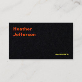 Trendy Stylish Black Modern Schlicht Minimalistisc Visitenkarte