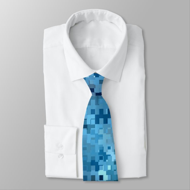 Trendy Stylish Cool Blue Pattern Krawatte (Gebunden)