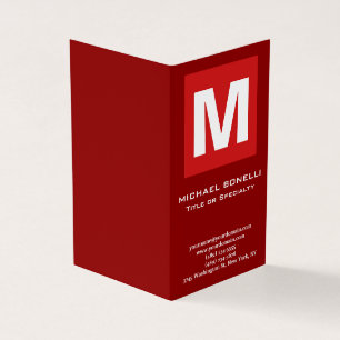 Trendy stylish dunkelrot, monogramm klassisch visitenkarten